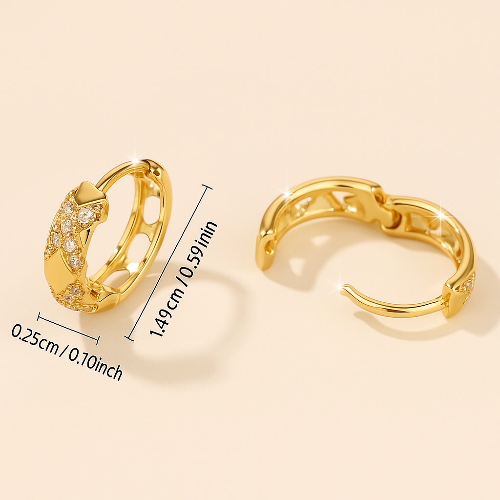 Boho Cross Hoop Earrings – Elegant Design with Sparkling Zirconia