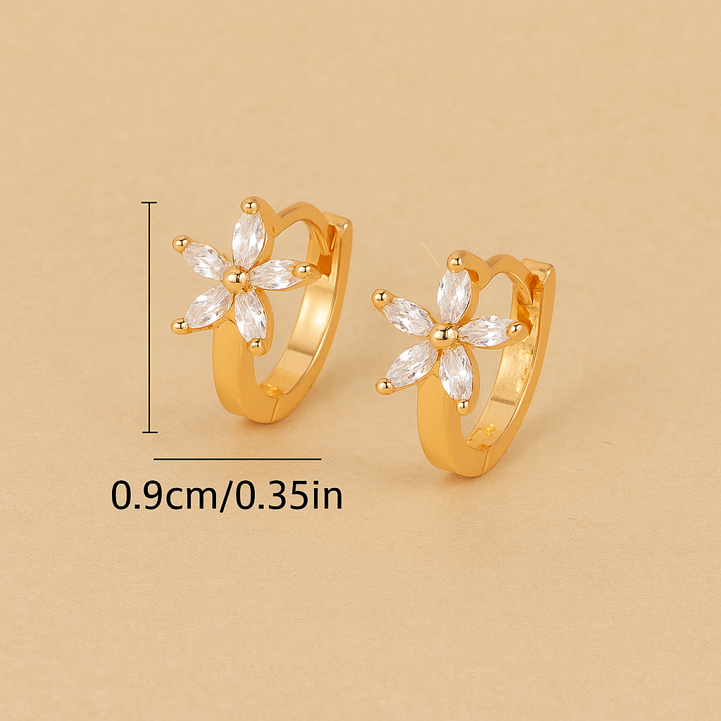 Small Flower Stud Earrings – 1 Pair of Simple Everyday Elegance