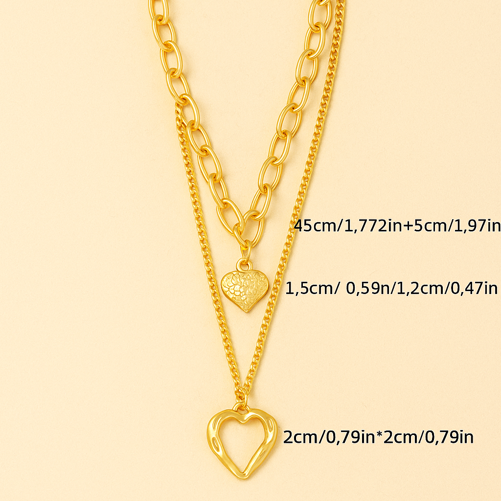 Double-Layer Gold-Tone Necklace – Durable & Elegant Design