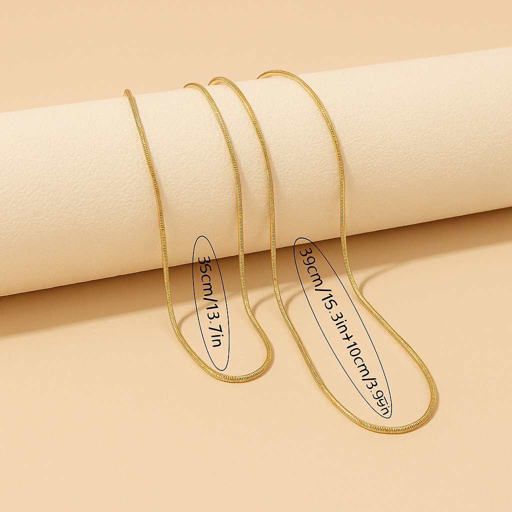 Gold-Plated Double-Layer Snake Chain Necklace – Light Luxury Style