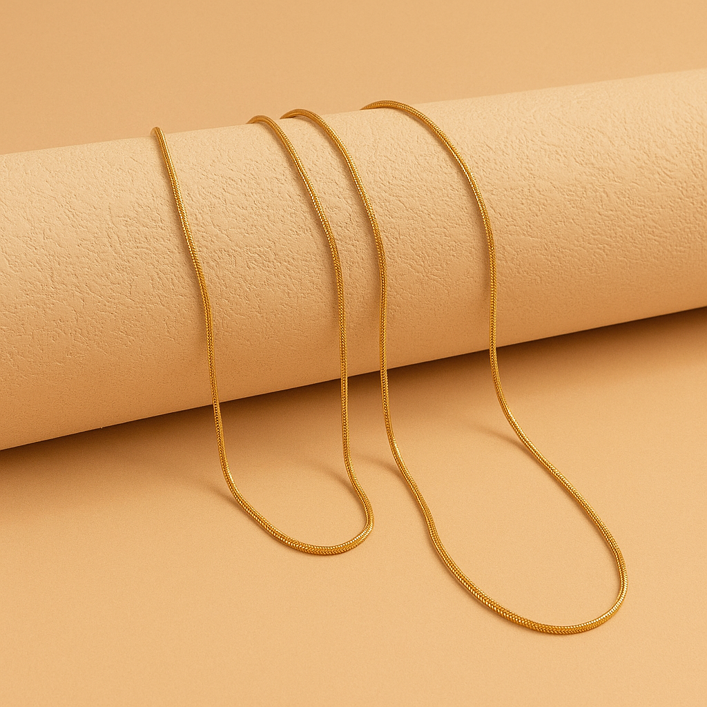 Gold-Plated Double-Layer Snake Chain Necklace – Light Luxury Style