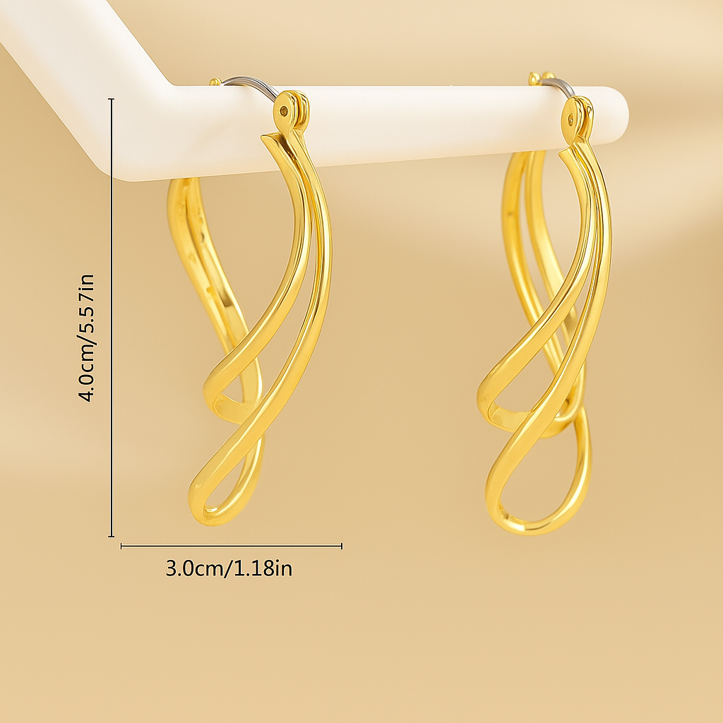 Twisted Double-Layer Hoop Earrings – Unique & Stylish Design