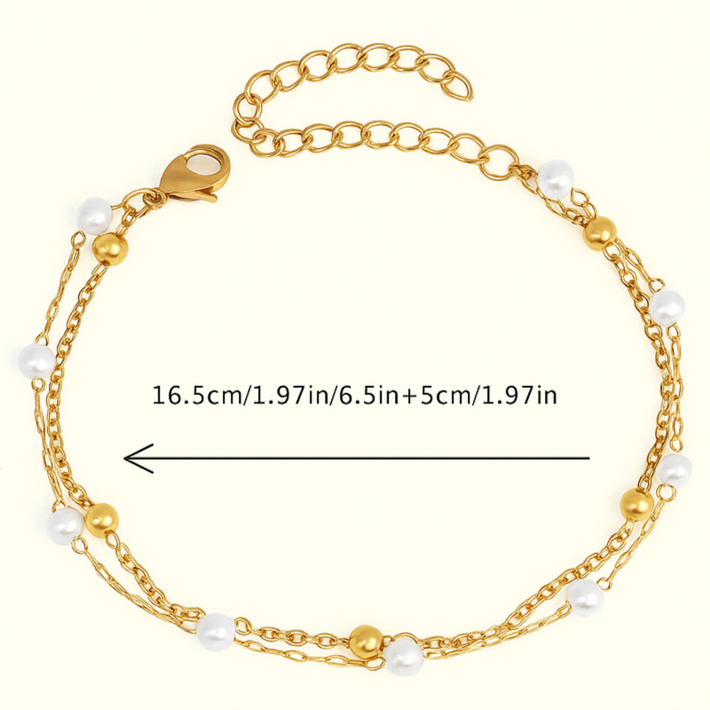 Double-Layer Faux Pearl Bracelet – Elegant & Timeless Design