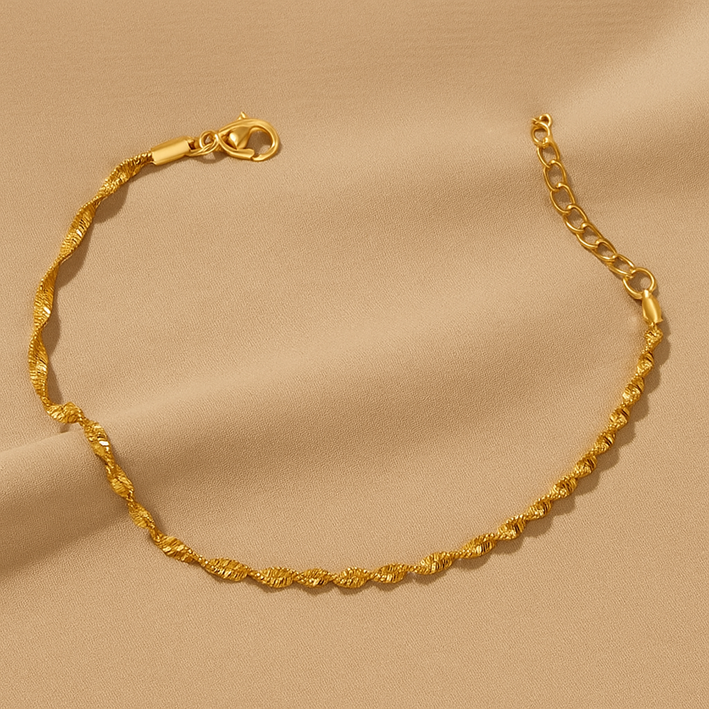 Elegant Water Wave Chain Bracelet – Light Luxury Design