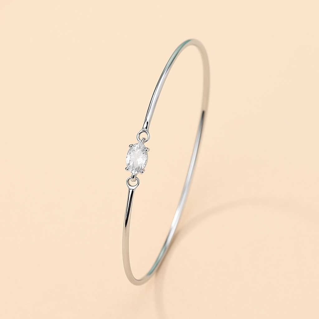 Elegant Women’s Bracelet – Oval-Cut Cubic Zirconia Accents