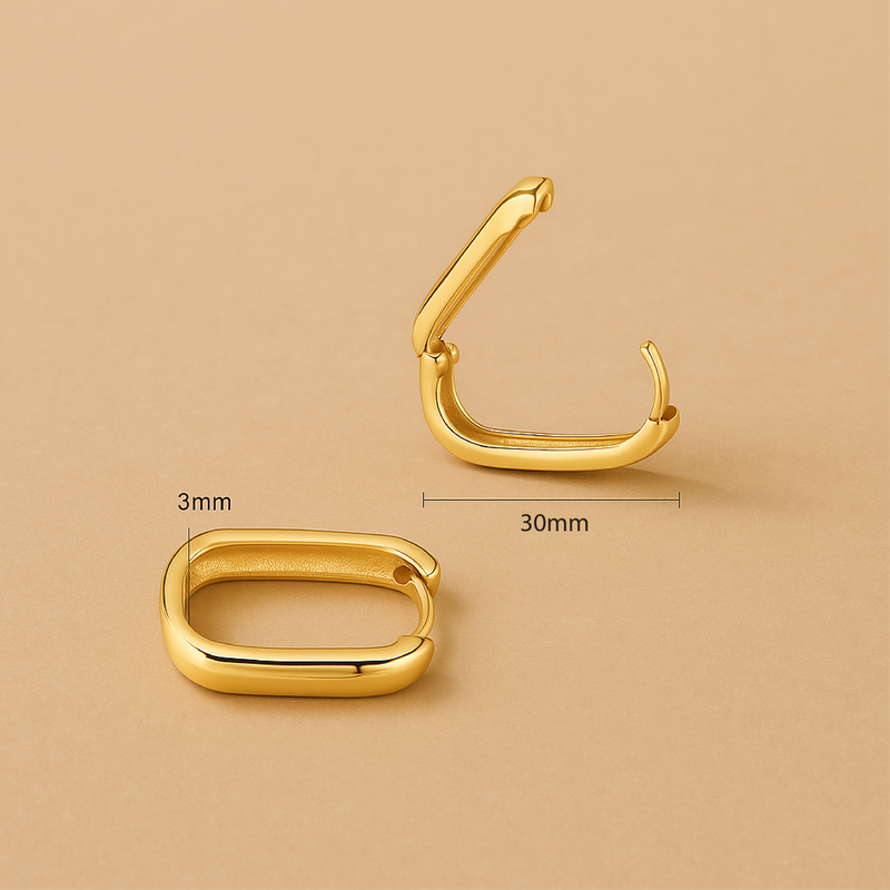 Large Icon Hoop Earrings in 18k Gold