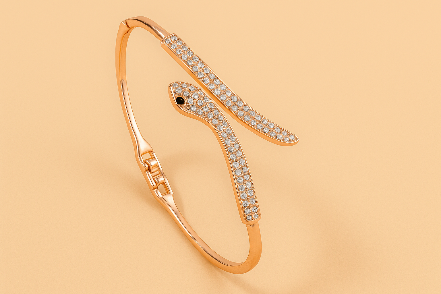 Hip Hop Snake Bracelet with Shimmering Rhinestones