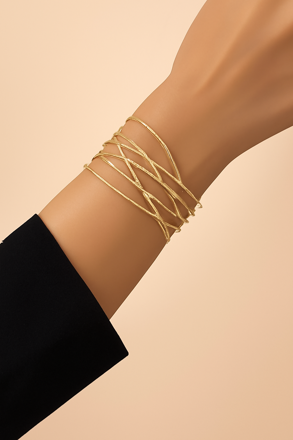 Chic geometric open cuff bracelet for women