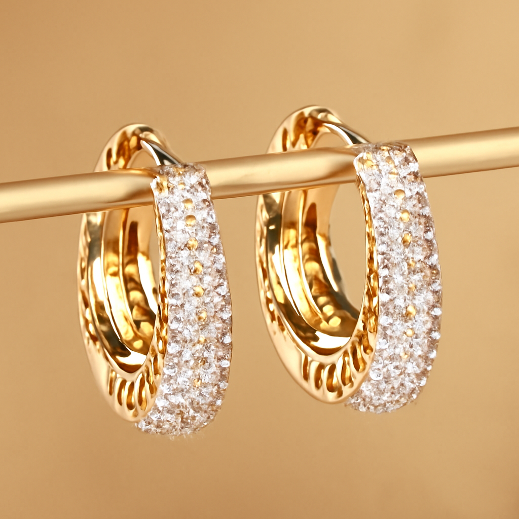 Elegant Pave Zirconia Creoles for Women