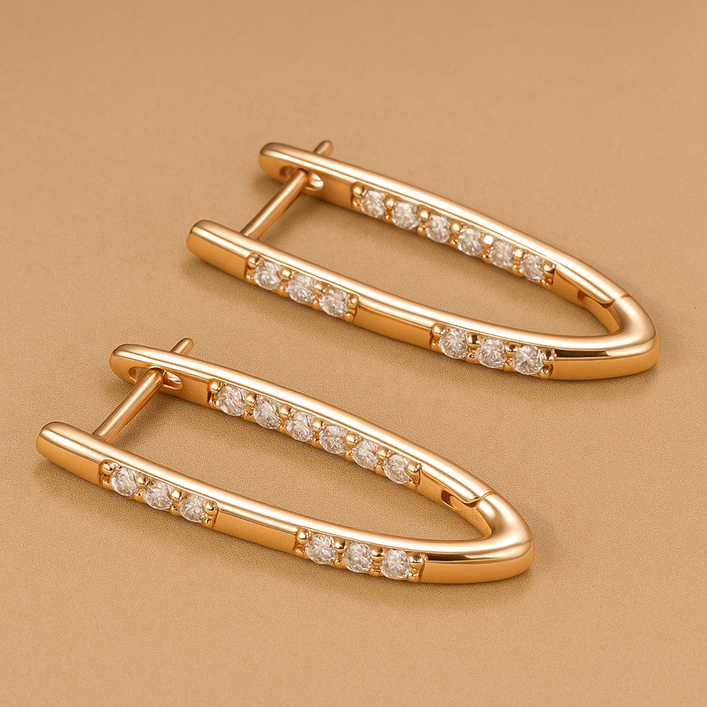 Elegant White Cubic Zirconia Hoop Earrings - Timeless Luxury