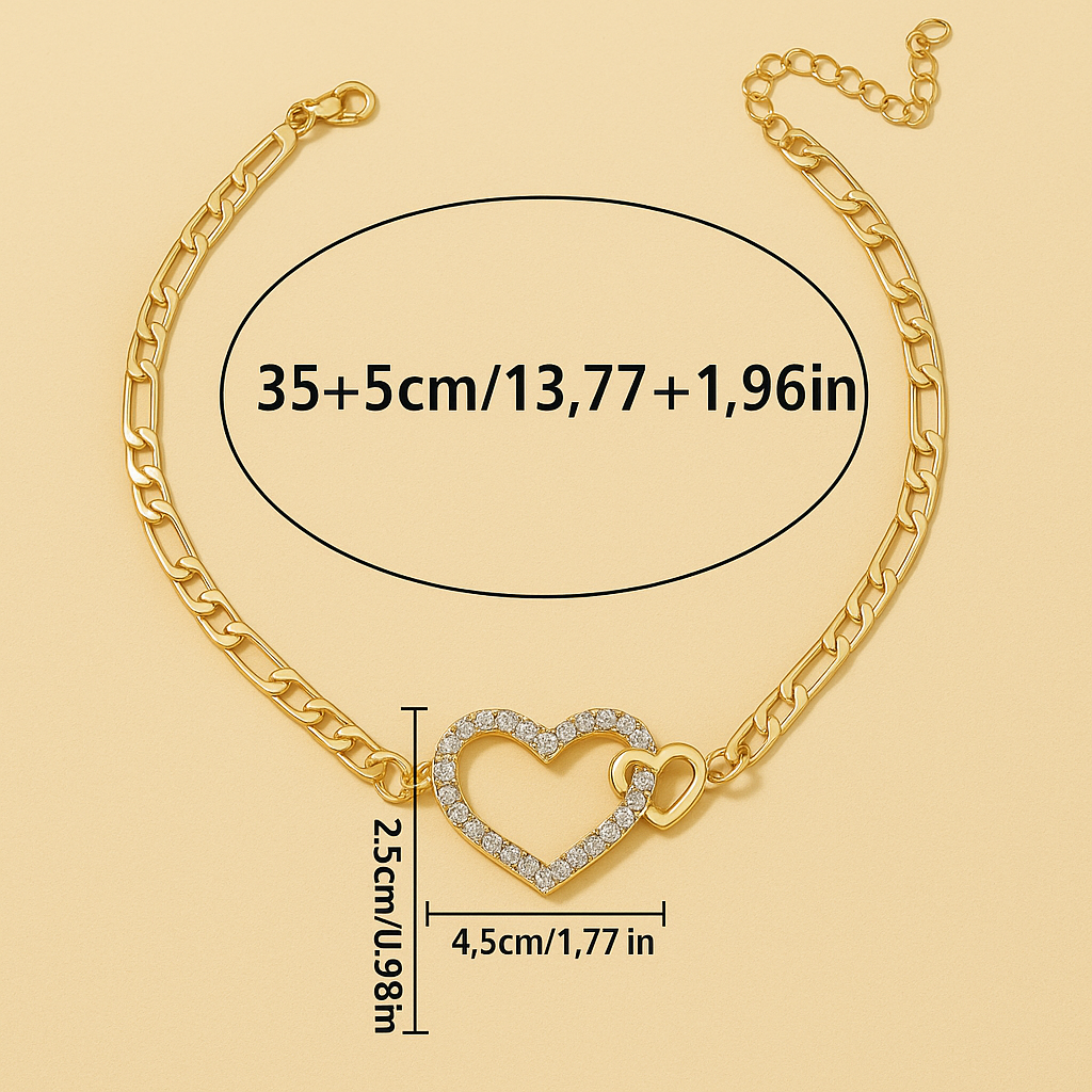 Trendy Double Heart Necklace | Gold Plated for Women