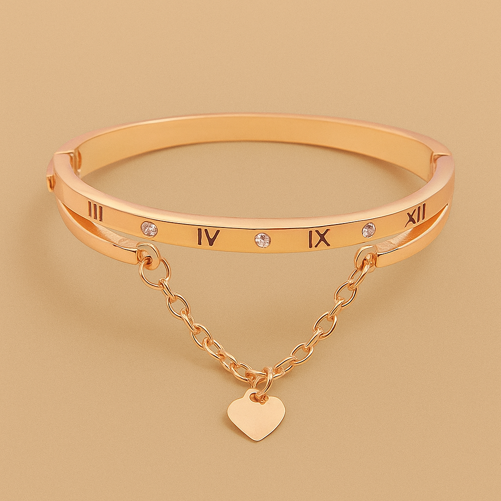 Elegant Roman Digital Love Charm Bracelet for Women