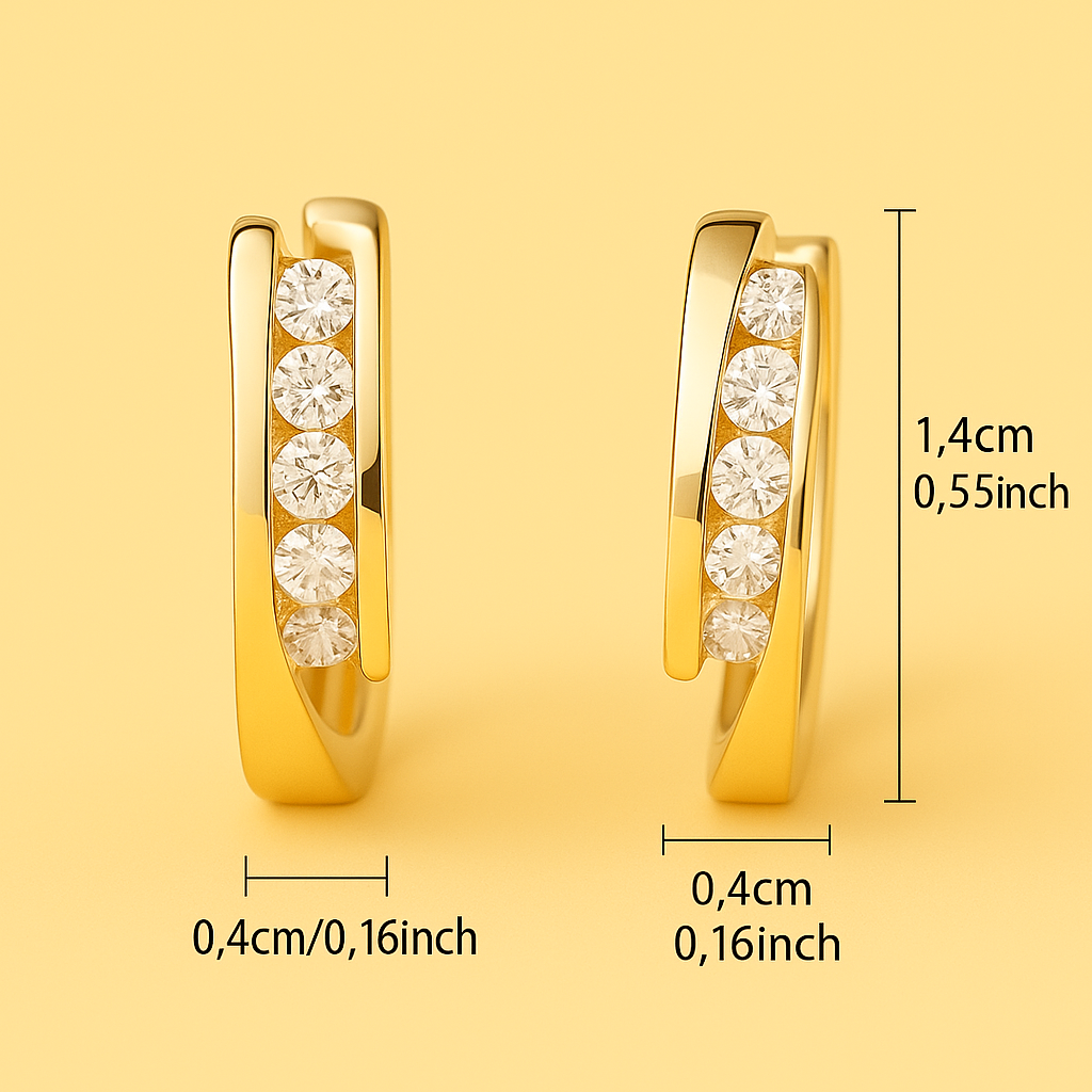 Luxurious hoop earrings inlaid with zirconia
