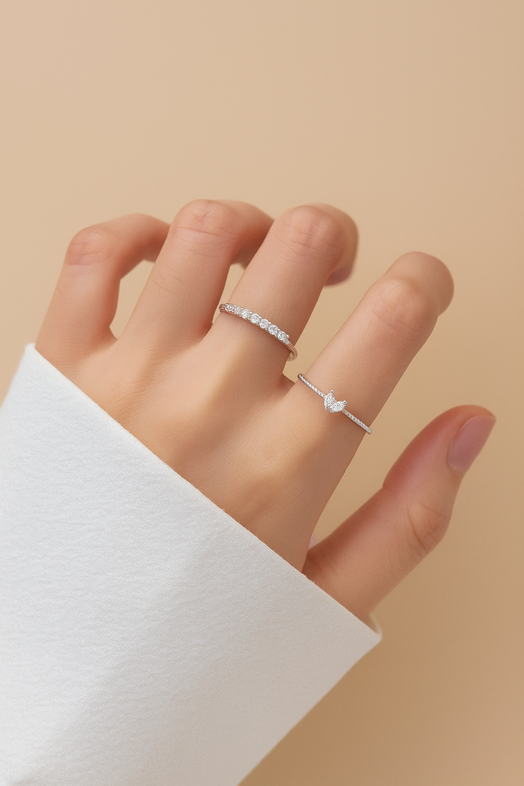 Romantic heart ring set - 2pcs adjustable
