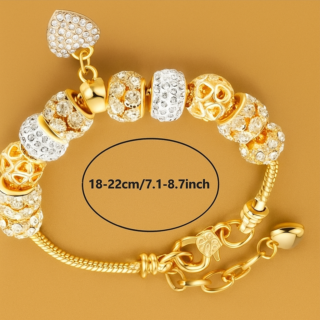 14K gold pearl bracelet with heart pendant