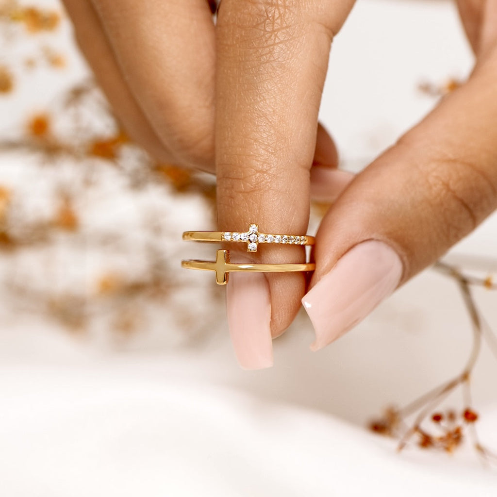 Double Cross Ring - Gold
