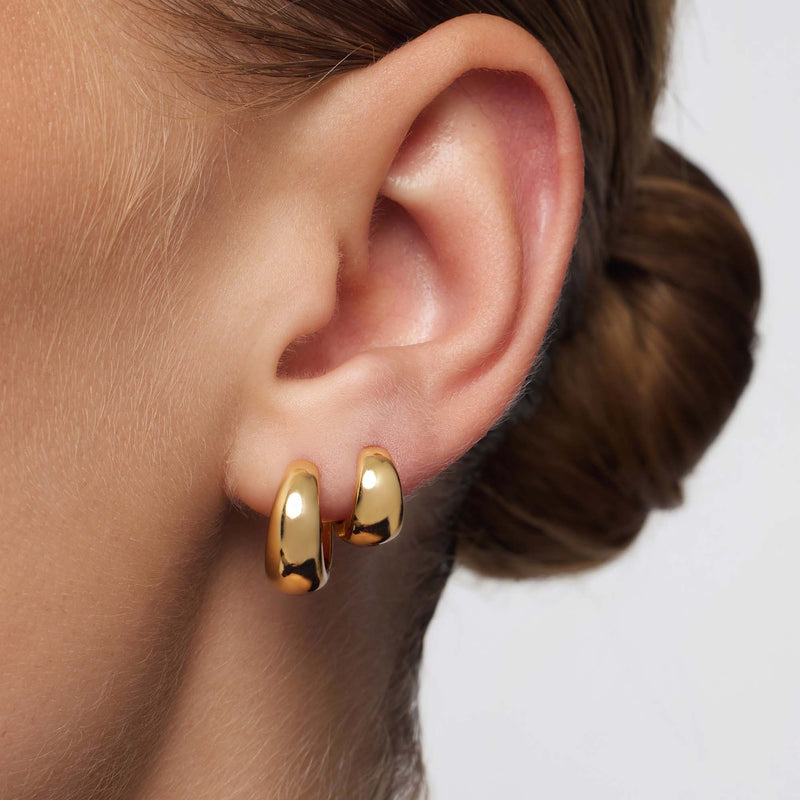 Rue Statement Hoop Earrings in 18k Gold