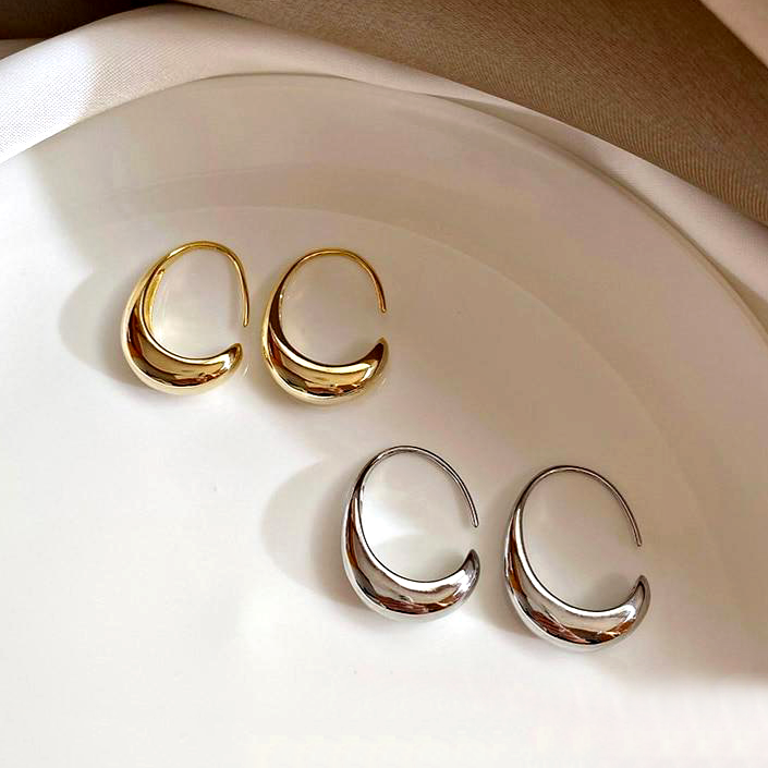 Classic drop hoop earrings