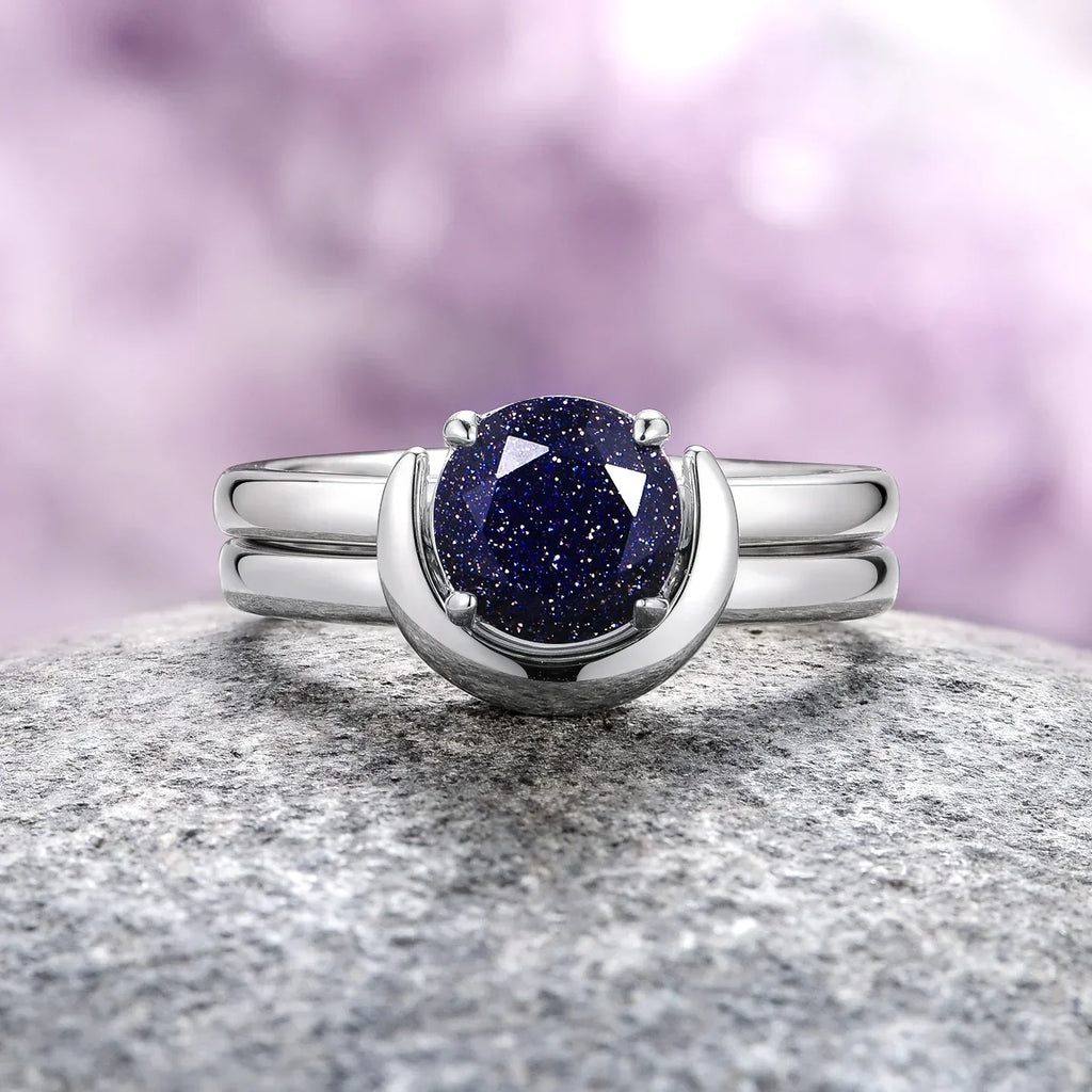 Crescent City engagement ring set in sterling silver