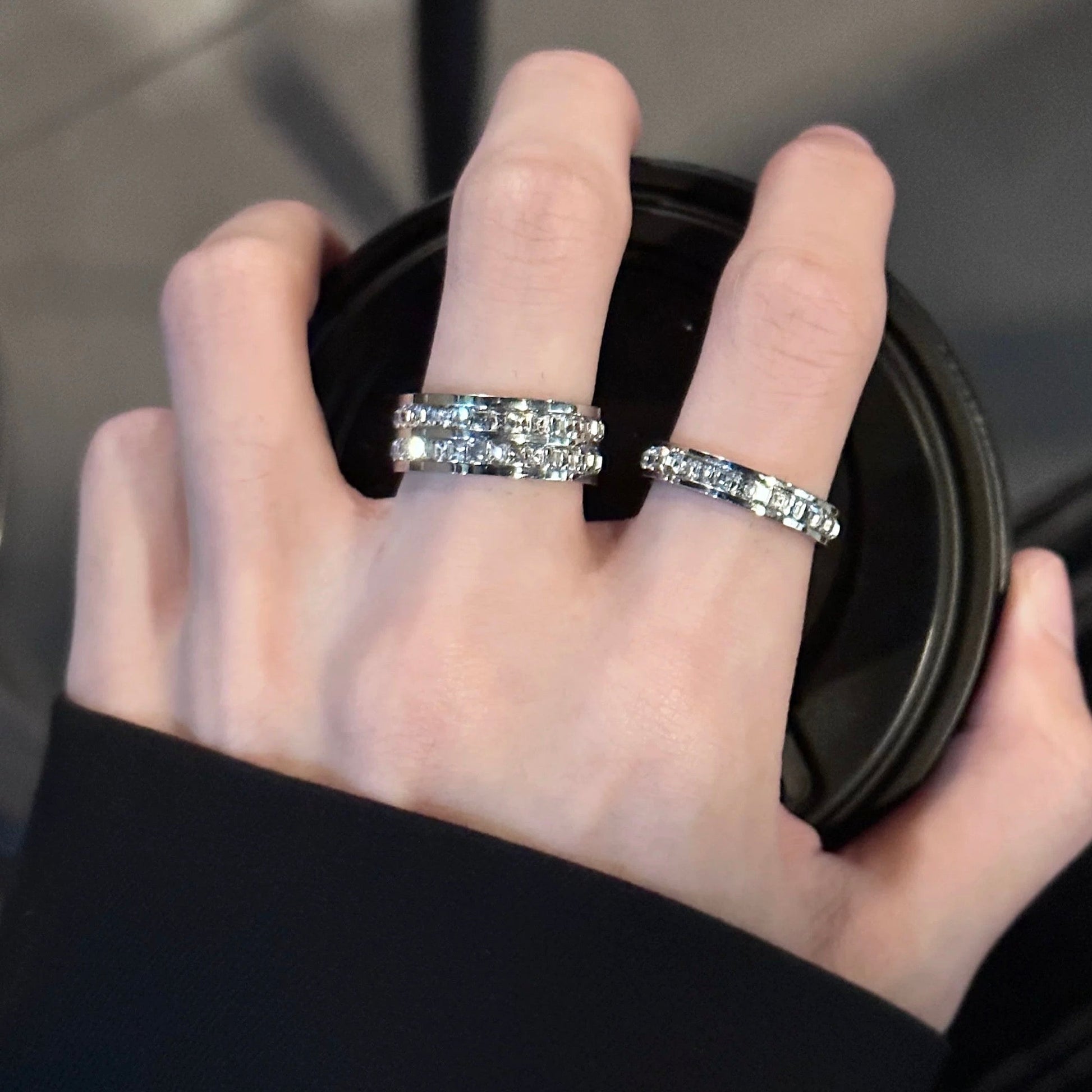 Full diamond ring made of titanium