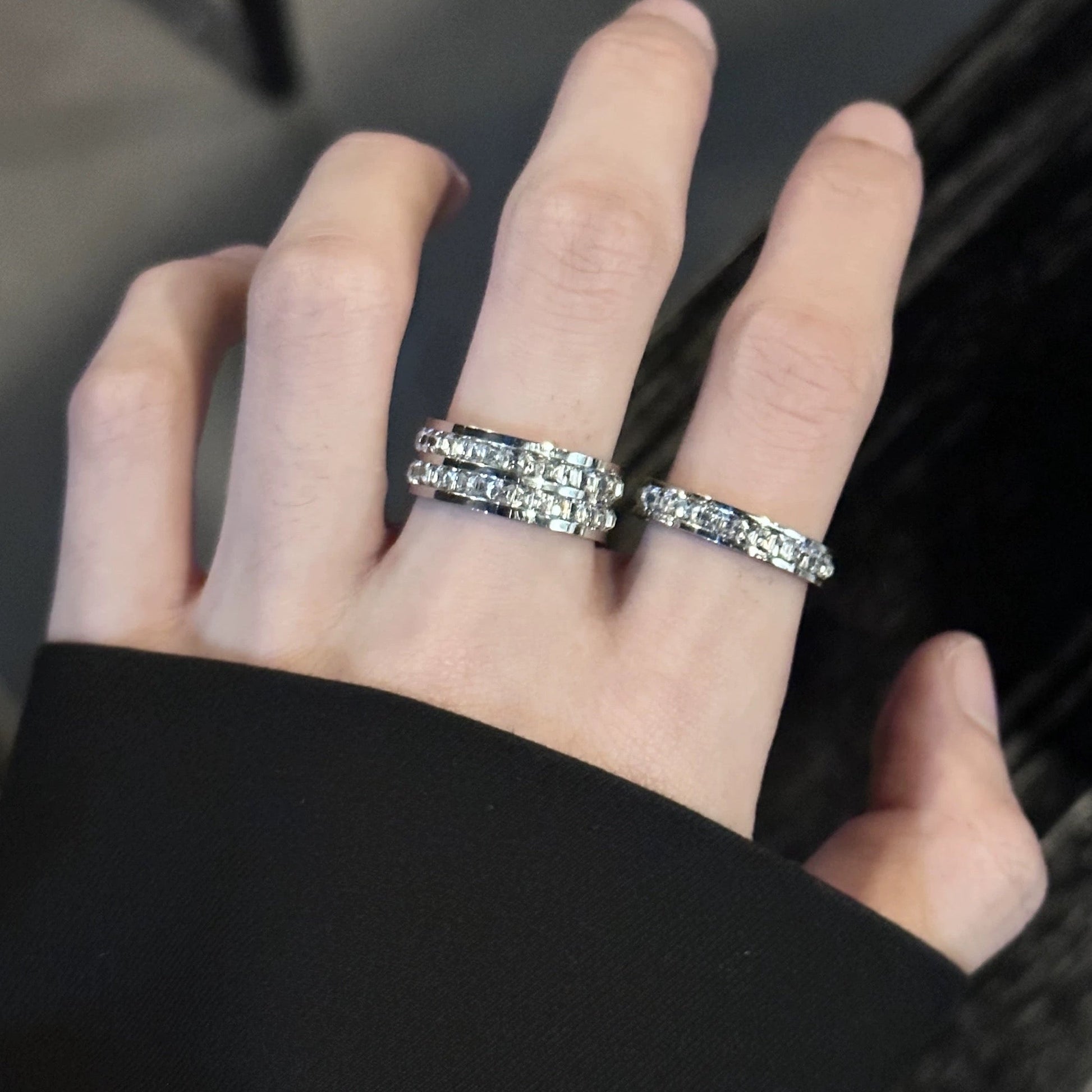 Full diamond ring made of titanium