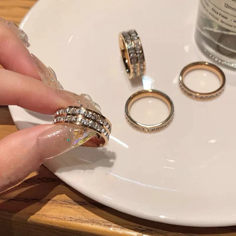 Full diamond ring made of titanium