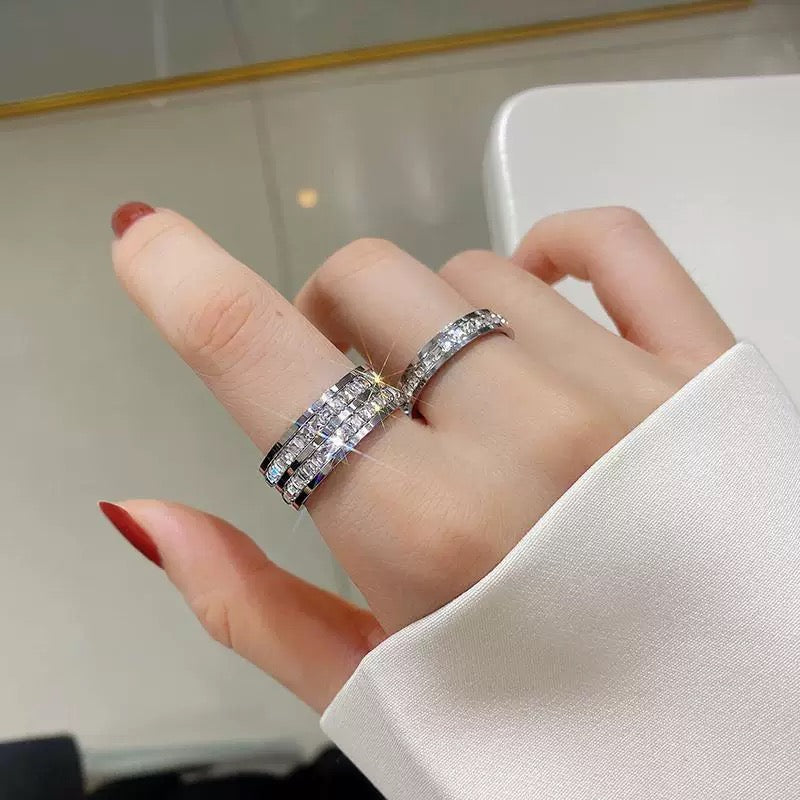 Full diamond ring made of titanium