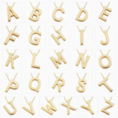 Initial Love Letter Pendant in 18k Gold