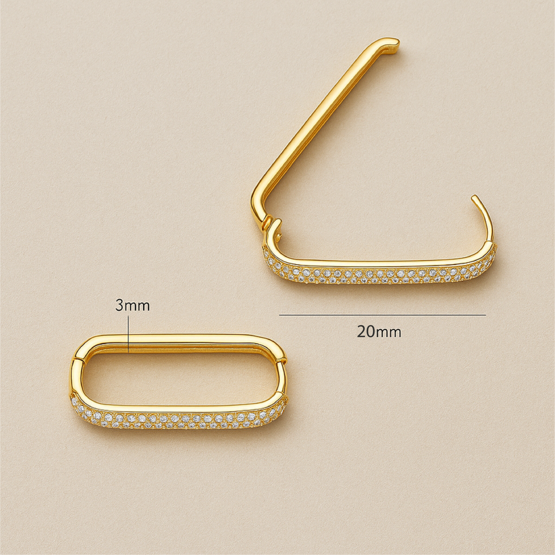 Icon Pavé Hoop Earrings in 18k Gold