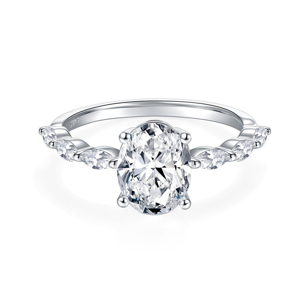 Oval-cut 1 carat lab-grown diamond ring