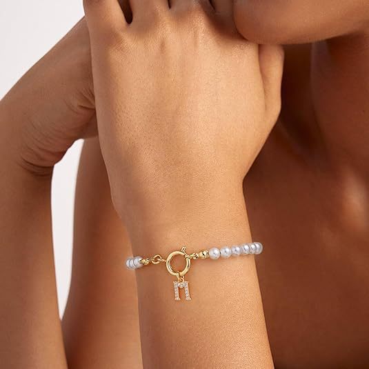 Auden Clé | Personalized 14k Gold Letter Bracelet
