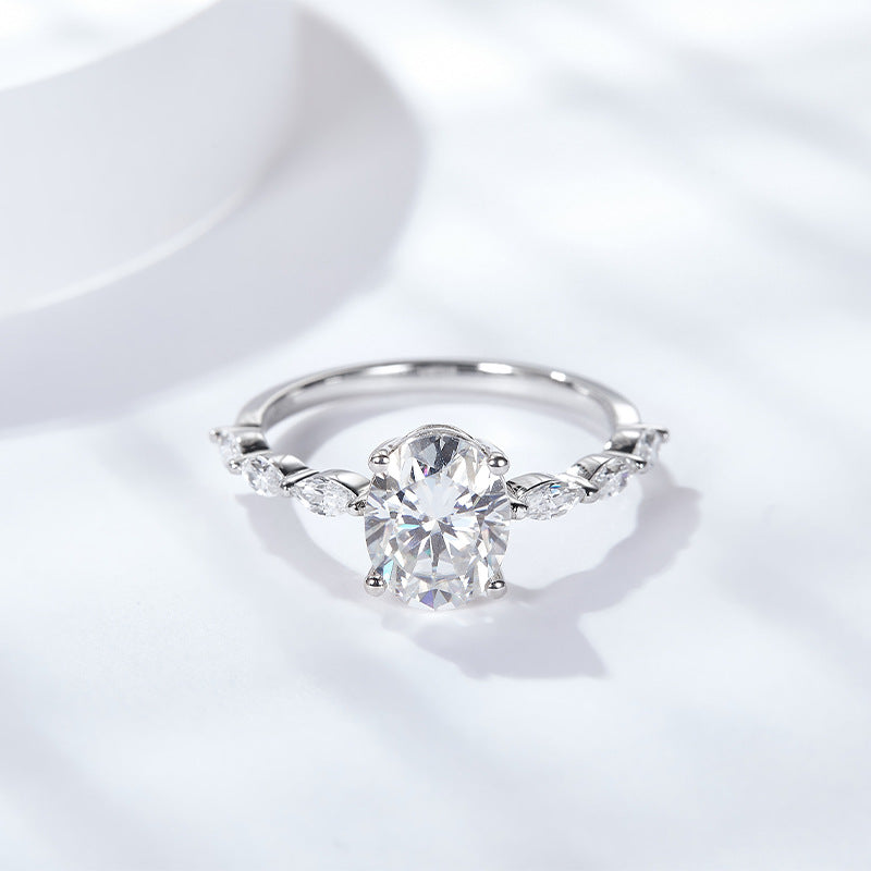 Oval-cut 1 carat lab-grown diamond ring