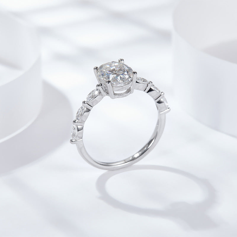 Oval-cut 1 carat lab-grown diamond ring