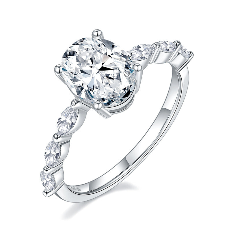 Oval-cut 1 carat lab-grown diamond ring