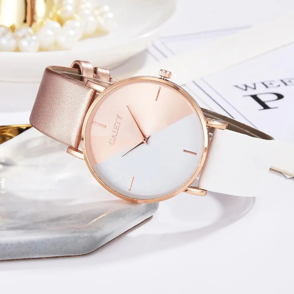 Women Watch Set - Colourful PU Leather Alloy Watch
