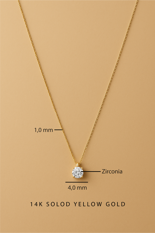 Cléa Moissanite Pendant Necklace | 14k Gold Finish