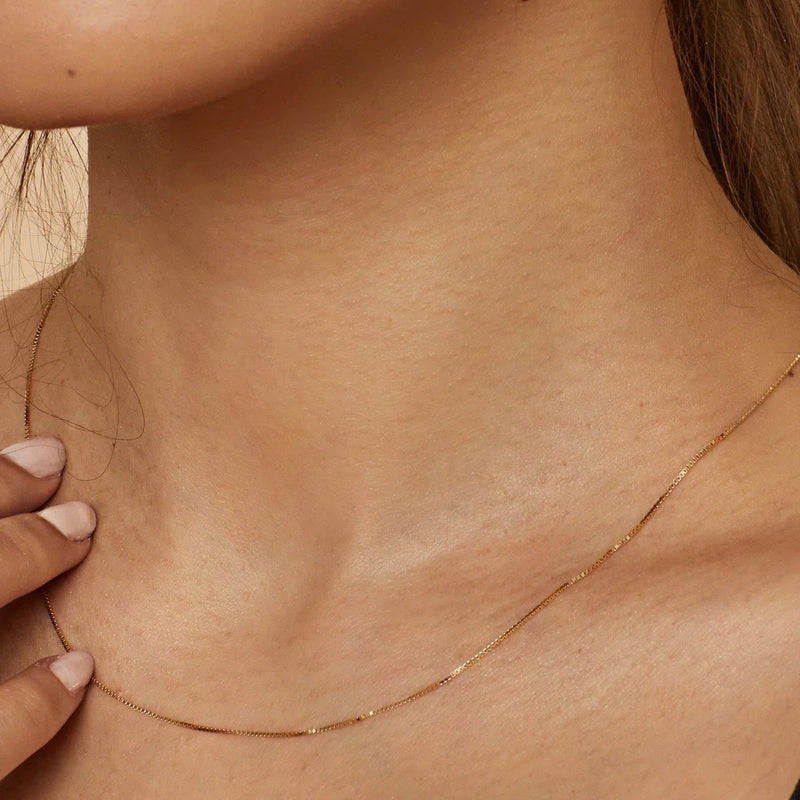 Bodega Box Chain Necklace in 18k Gold