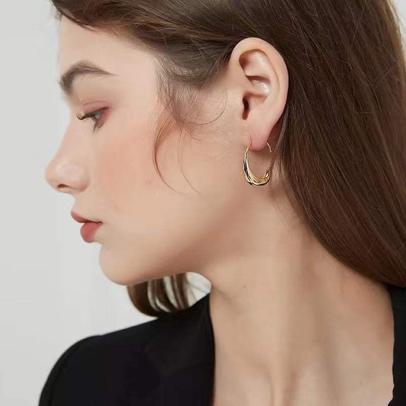 Classic drop hoop earrings