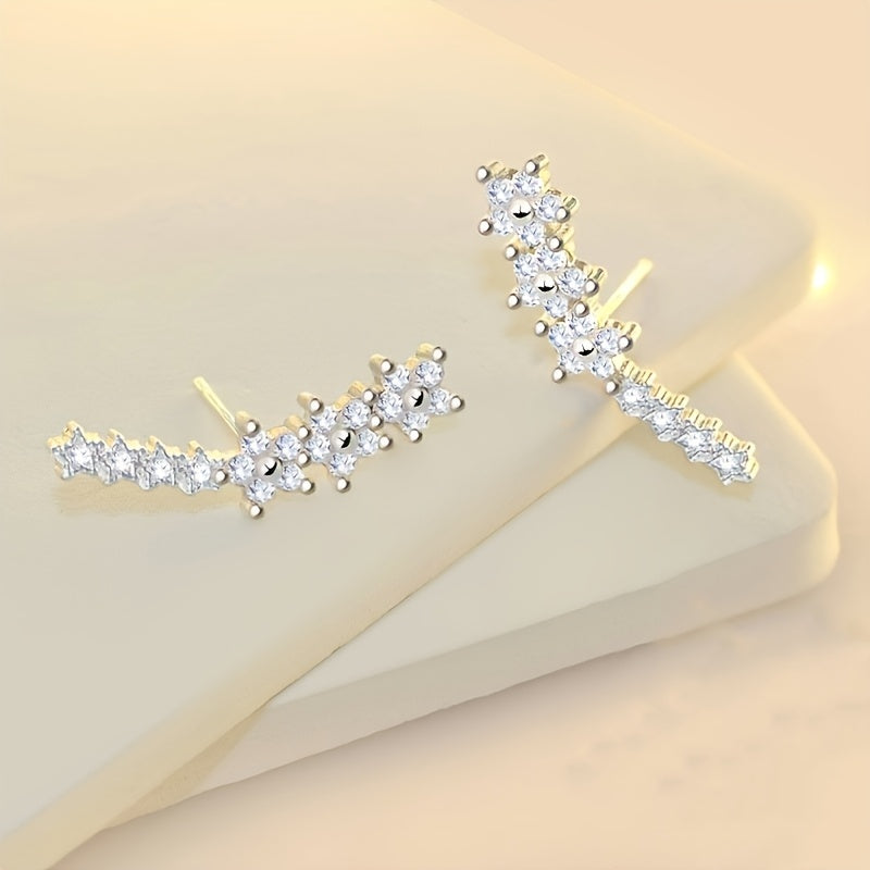 Elegant Floral Stud Earrings – Sparkling Rhinestone Accents