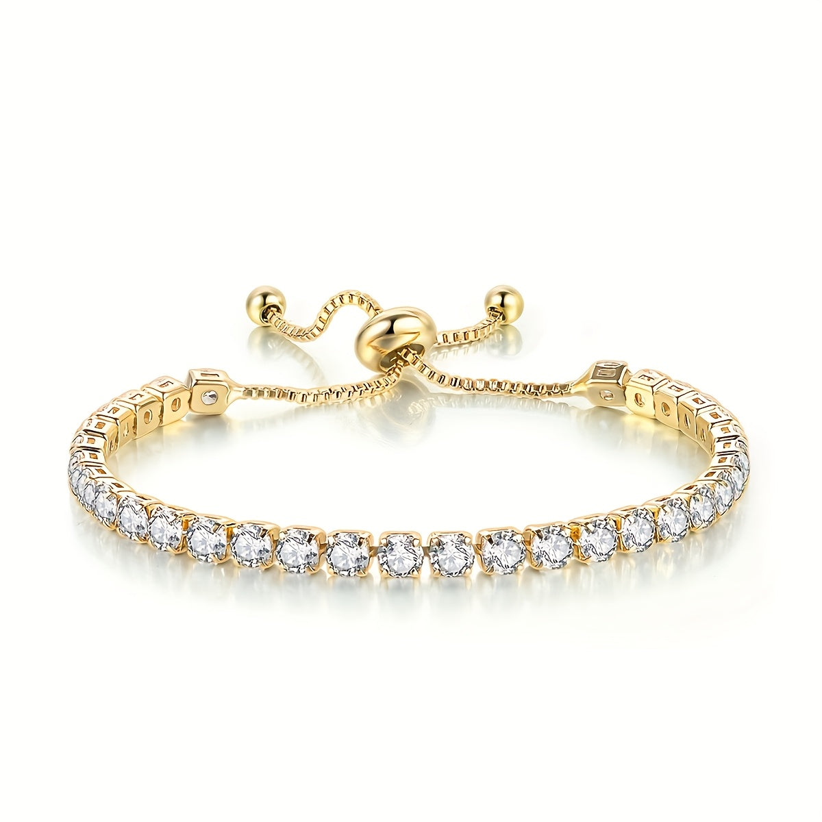 Timeless Sparkle: Crystal Embrace Tennis Bracelet with Adjustable Fit