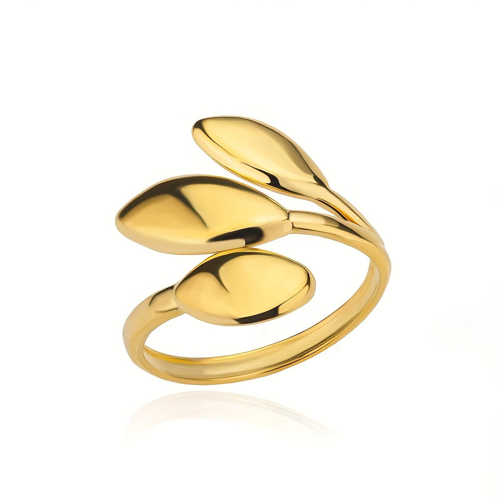 Whispering Willow – Elegant Leaf Design Statement Ring