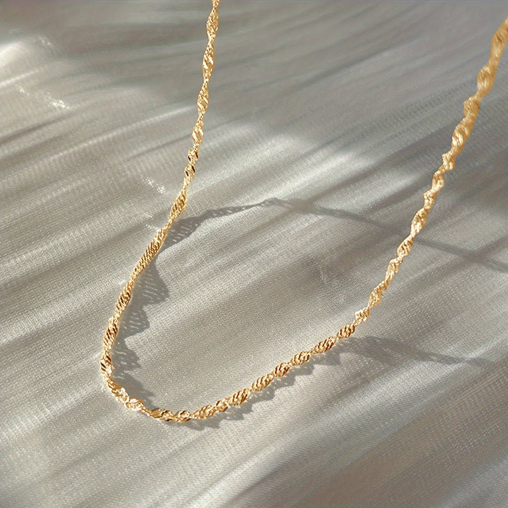 Ripple Gleam – Elegant Water Wave Necklace Inspired by Nature’s Flow