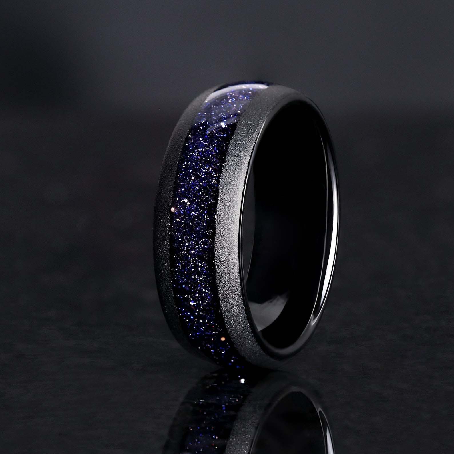 Starry night ring set - Matching pair rings for him & her