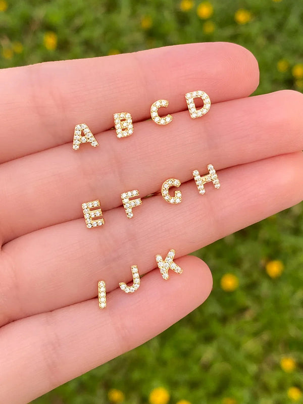 Personalized Initial Stud in 16k Gold