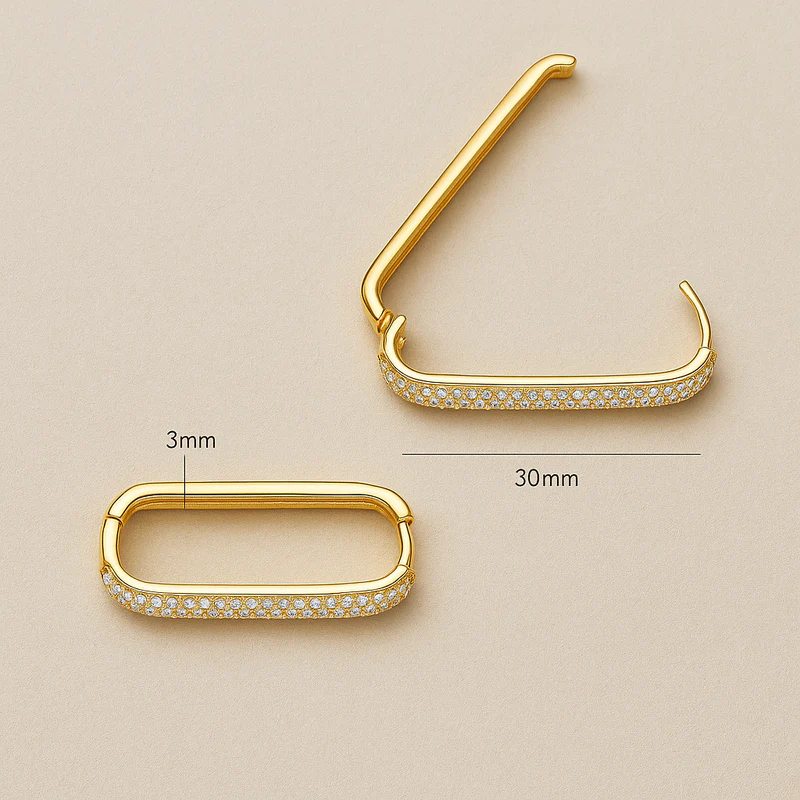 Statement Pavé Hoop Earrings in Radiant 16K Gold