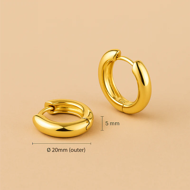 Rue Statement Hoop Earrings in 18K Gold Elegance