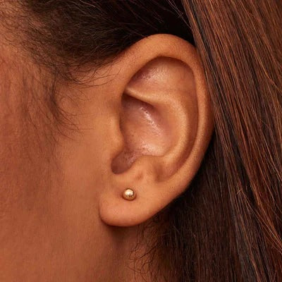 Timeless Round Studs in Polished 16K Gold