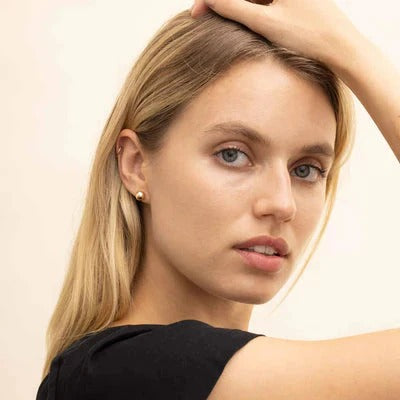 Timeless Round Studs in Polished 16K Gold
