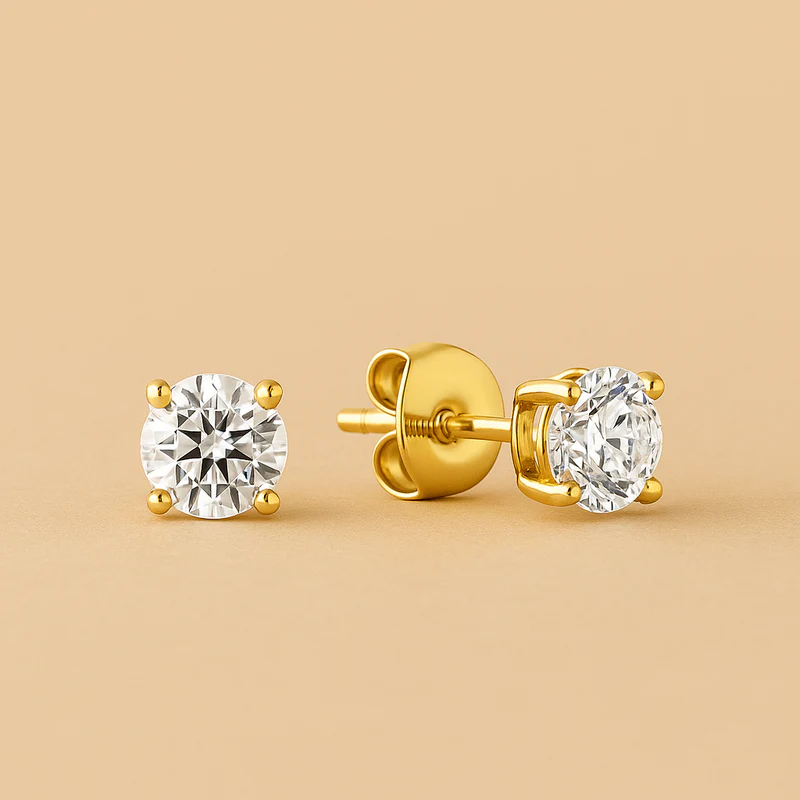 Larmes de Lune Earrings Set in 14K Gold Moonlit Elegance
