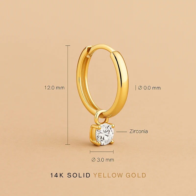 Larmes de Lune Earrings Set in 14K Gold Moonlit Elegance
